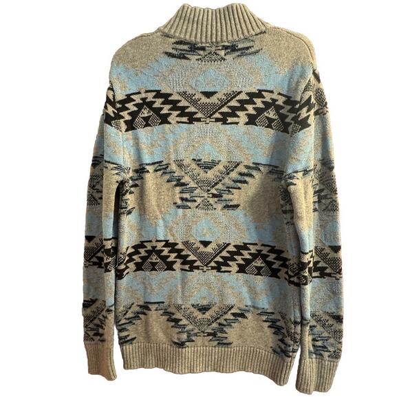 Wrangler Sweater Medium Mens Aztec Southwestern Full Zip Cardigan Western Ranch - Picture 4 of 4